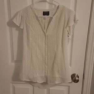 White with Black Dots Dress Shirt